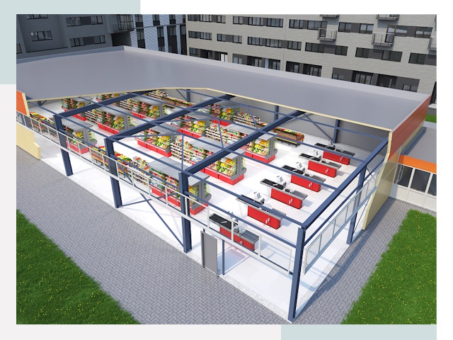 Строительство магазинов в Шумерля от 652 руб. за м²