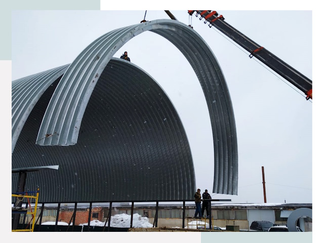 Полукруглые ангары в Шумерле